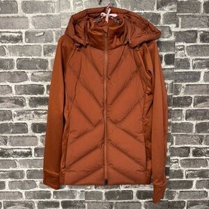 Athleta Inlet Jacket rust Orange coat puffer